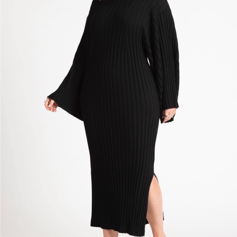 Eloquii Maxi Wide Sleeve Sweater Dress